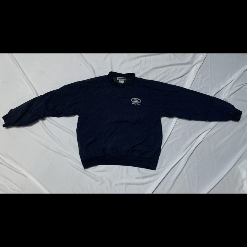 Inner Harbor Golf Collection Mens Sz L Lined Windbreaker Pullover Navy Vintage